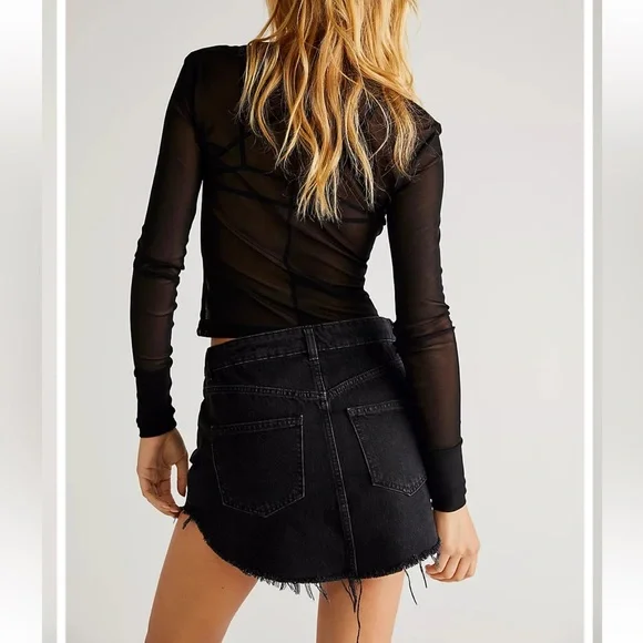 free people Sky High Mini Denim Skirt - Picture 3 of 5